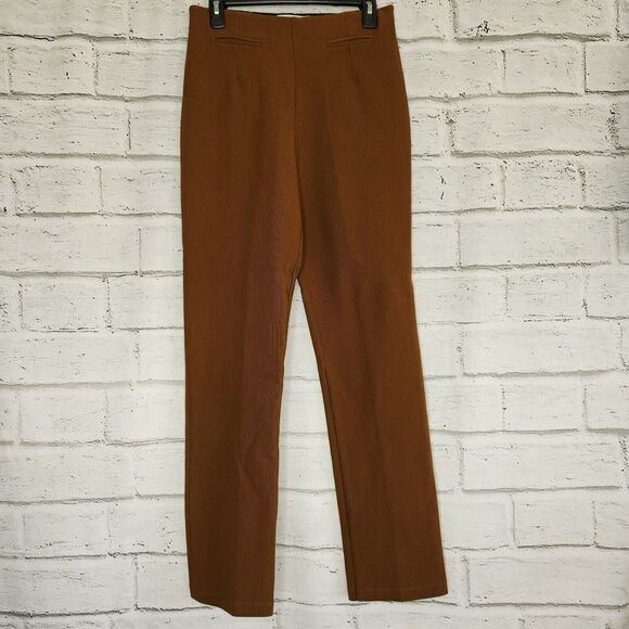 Equestian Designs Santa Barbara Brown Ribbed Straight Leg Stretch Pants Medium - Picture 6 of 9